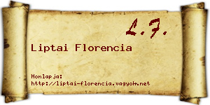 Liptai Florencia névjegykártya